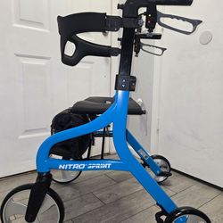 Drive Medical Nitro Sprint Foldable Rollator Walker with Seat