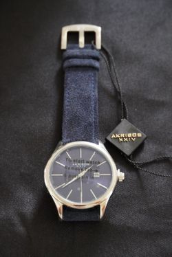 vintage blue men’s watches Akribos XXIV AK1019 (no box!)