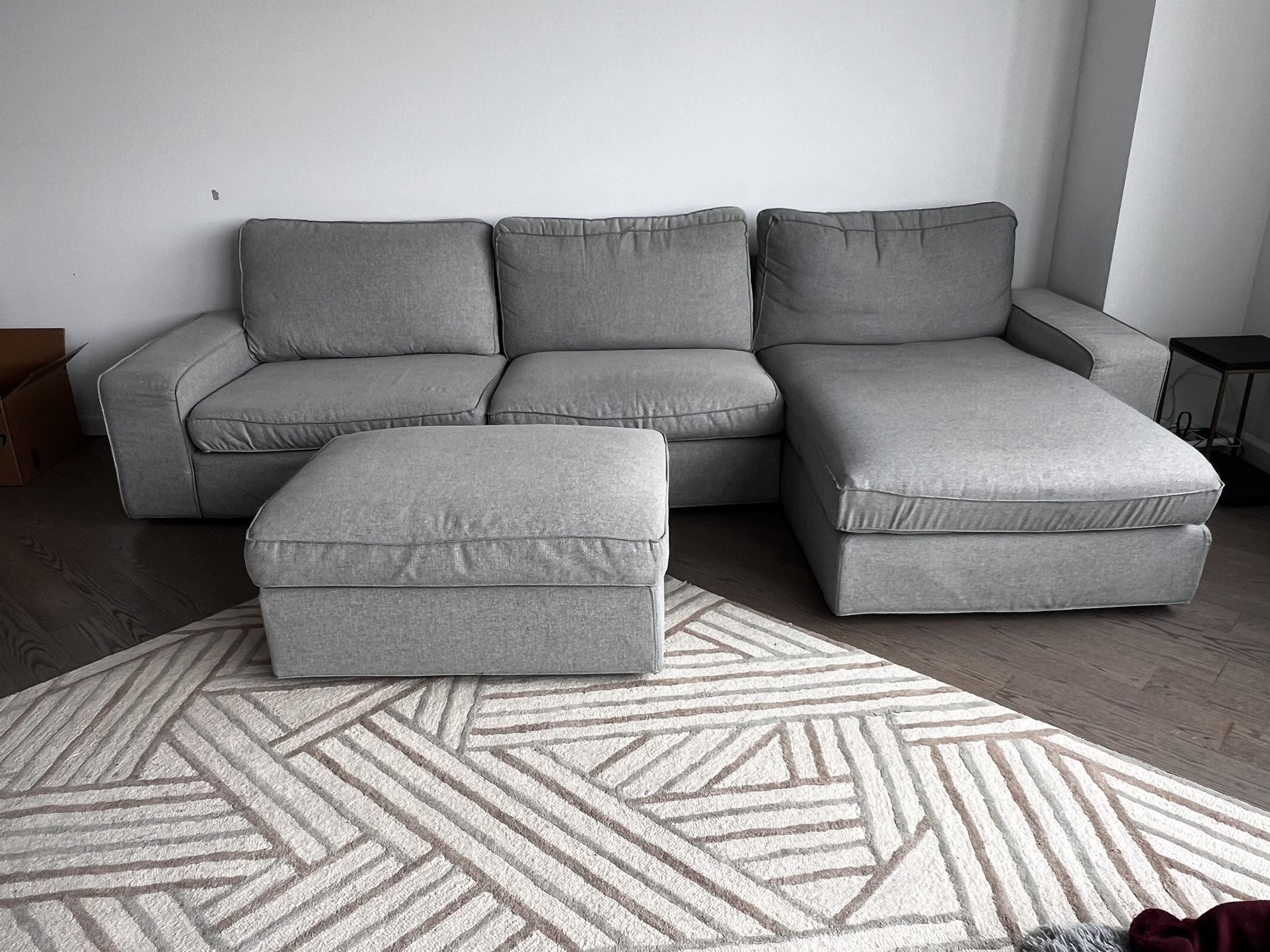 Kivik Sectional Sofa/Chaise and Storage Ottoman 