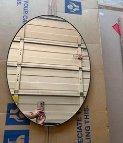 Oval Black Frame Mirror