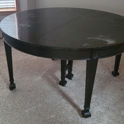 Antique table + 5 Leaves. Matching Buffet.