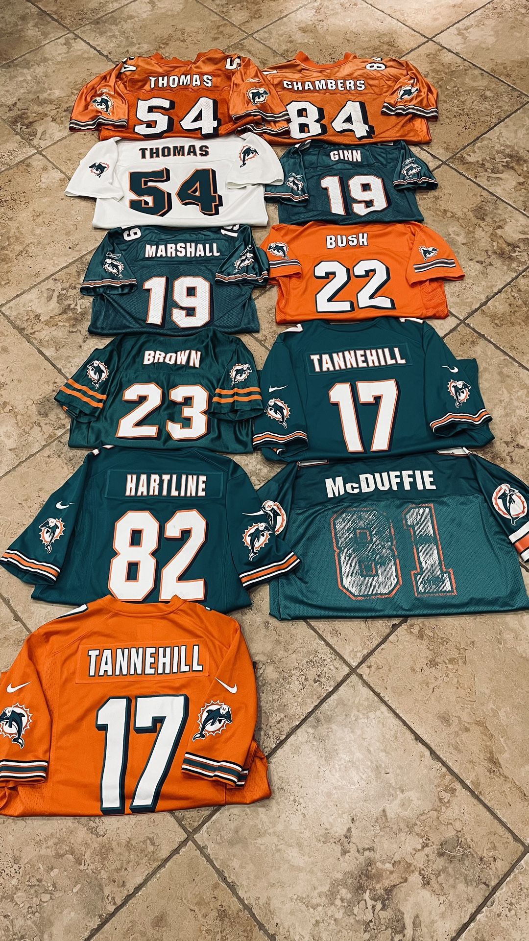 Miami Dolphins  Jerseys $65.00/$85.00 EACH CASH. TEXT FOR PRICES  