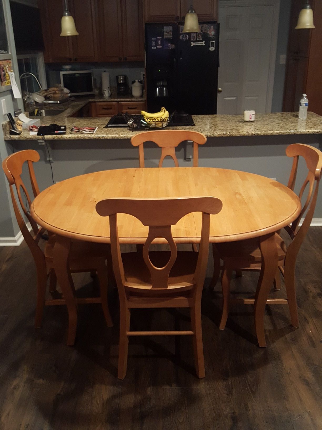 Solid wood dining table and chairs