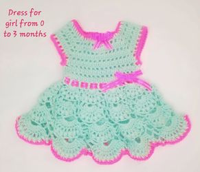 Beautiful dress for girl from 0 to 3 months👗
