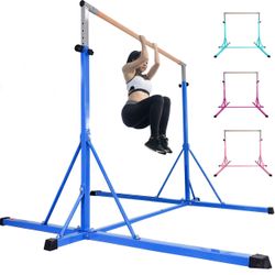 Gymnastics Horizontal Bar - 5'10" Base, Adjustable 45"-71" Height