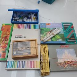 Useable Art Supplies: Oil Pastels, Pastels, Conte Crayons, Charcoals, Tools 