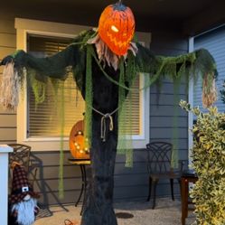 Halloween Decor Pumpkin Scarecrow  Animated
