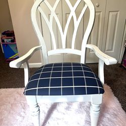 White Wooden Chair With Cushion 