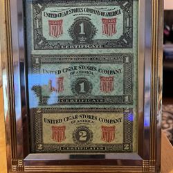 Made In 1904.  Vintage United Cigar Stores Of America. Redeemable Money Cigar coupons. A must see, brand new condition. Reasonable offers excepted.