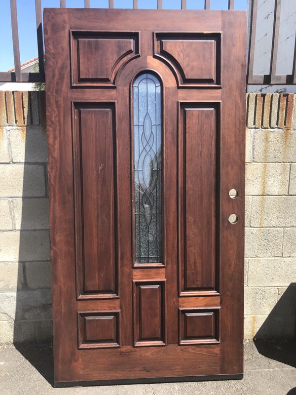 DOOR SOLID WOOD MAHOGANY EXTERIOR GLASS INSERT for Sale in