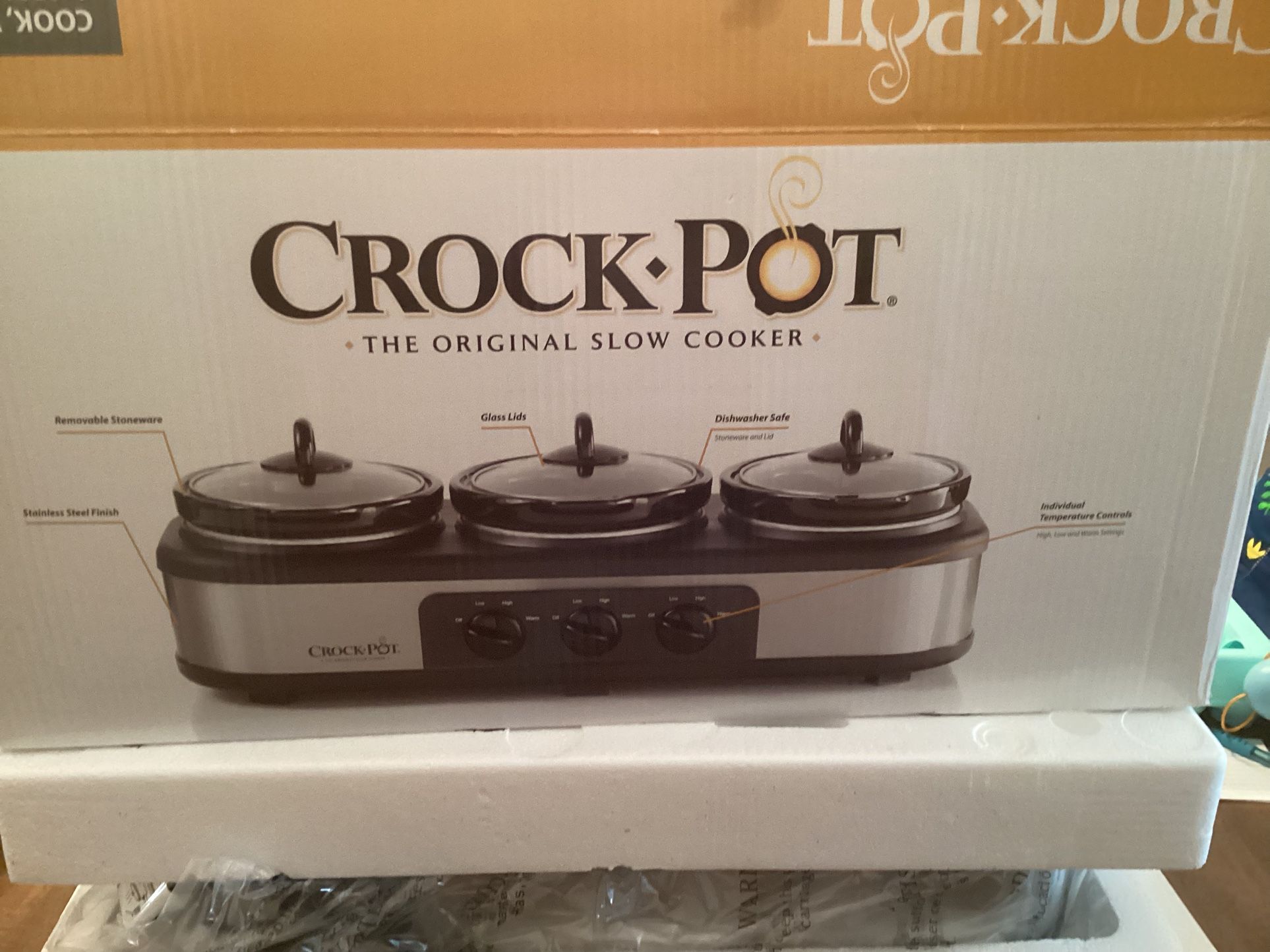 NEW Crockpot TRIO Slow Cooker 1.5 Qt Each Crock