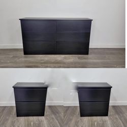 Dresser And 2 Nightstands - Cómoda Y 2 Mesitas De Noche 
