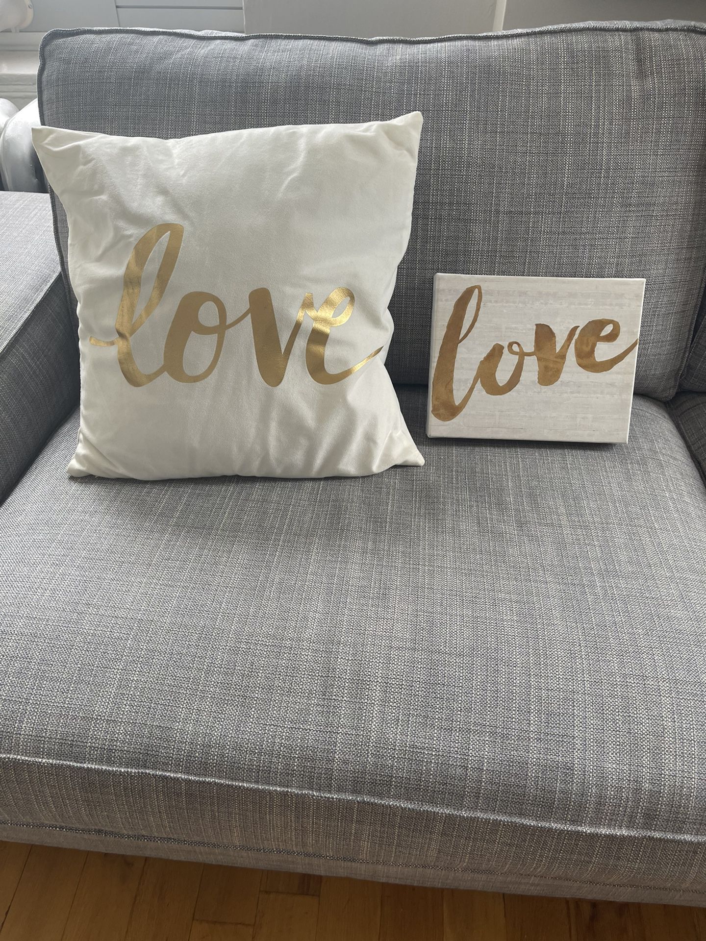 “Love” Decorative Pillow And Wall Hanging Decor Set