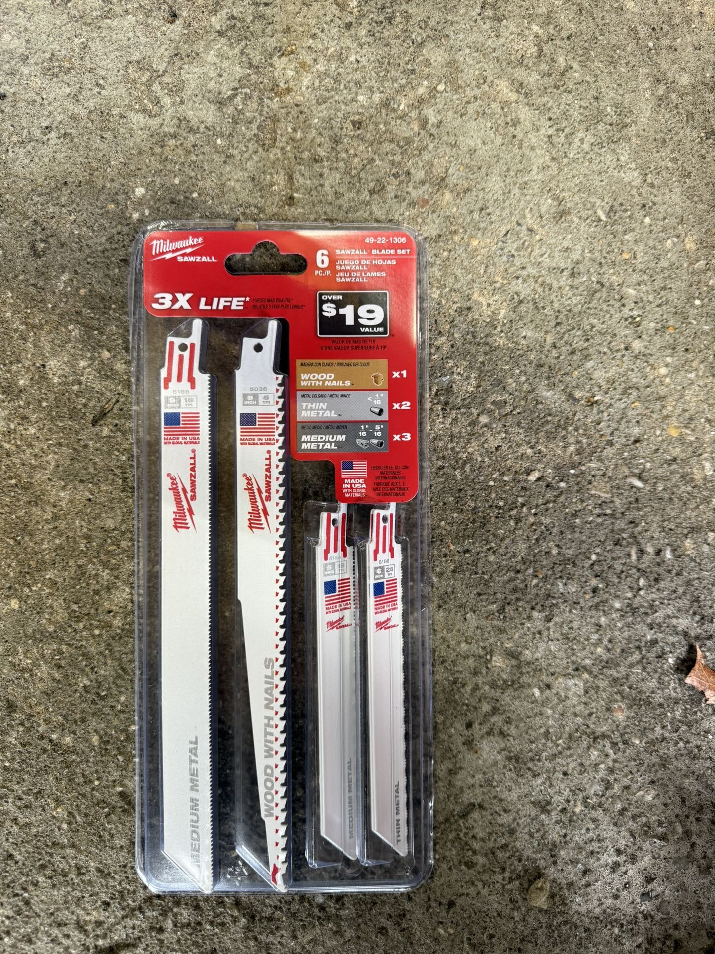 Milwaukee 6 pc. Sawzall Blade Set