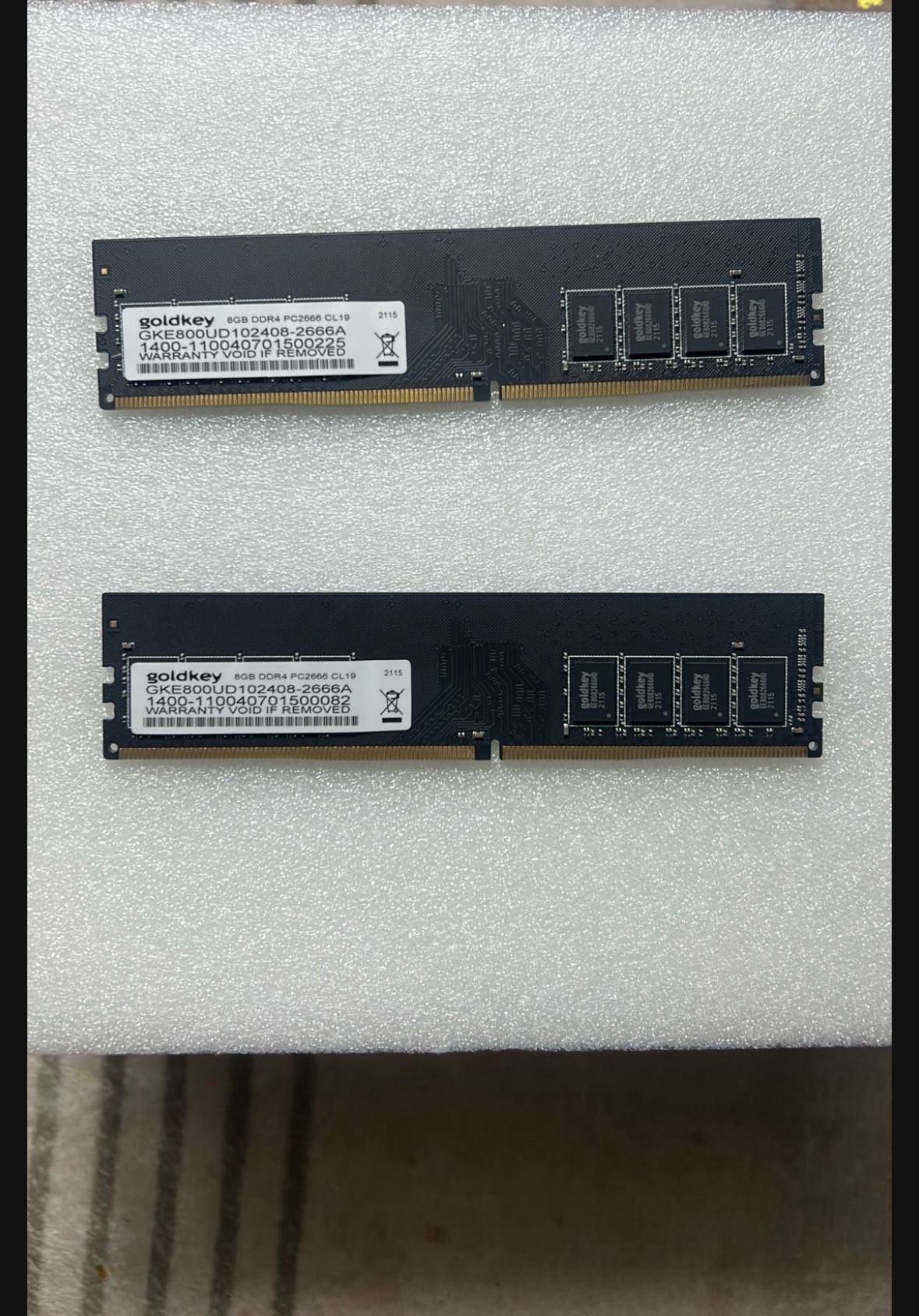 Gold key DDR4 Ram 2x 8gb 