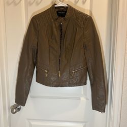 Brown Faux Leather Jacket 