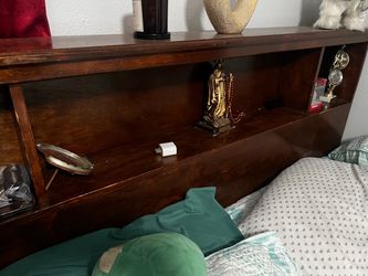 Dark Wood Bookcase Headboard