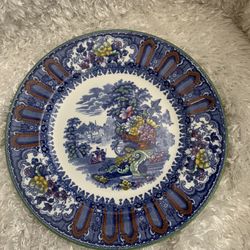 Antique Wedgwood 1800s Cairo China Blue Plate