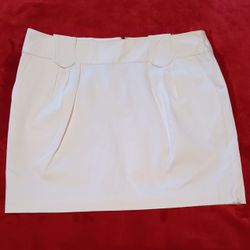 White Pleated Miniskirt 