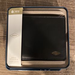 Men’s Wallet (Fossil RFID Bifold with Flip ID)