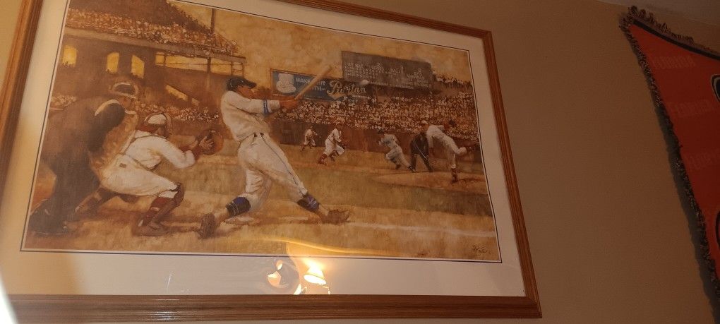 Babe Ruth Lithograph Print Artist Signed