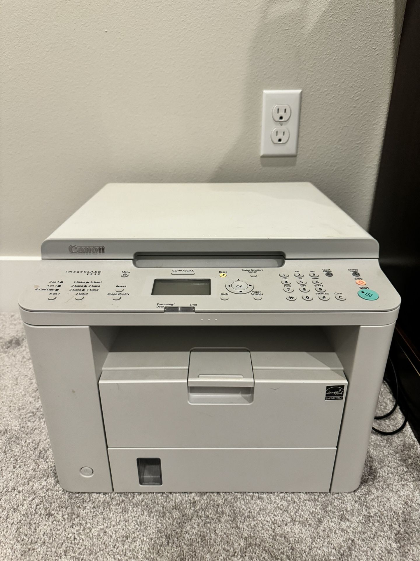 Canon Laser Printer (Black And White) And Unopened Toner