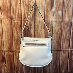 Steve Madden Women’s Faux Leather Textured White Shoulder Bag