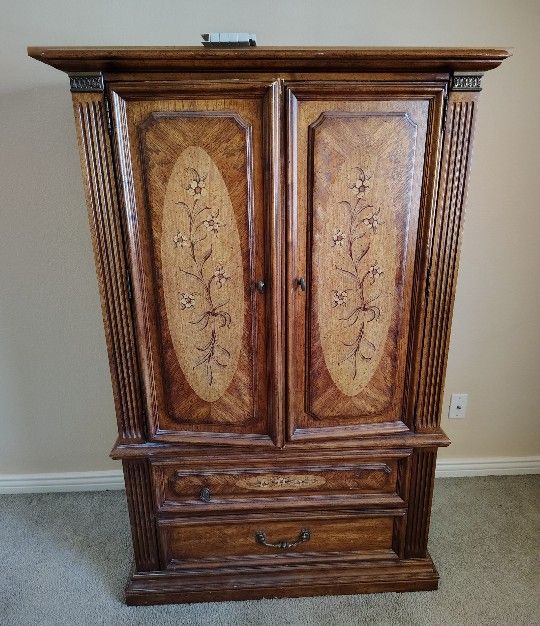 Vintage solid wood armoire
