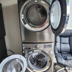 LG Front Loading Washer And Stackable Gas Dryer Set 