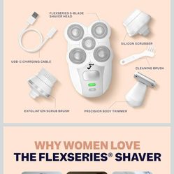 Freebird FlexSeries Electric Razor for Women - Silk Smooth Legs, Body Hair, & Pubic Shaver - for Private Area, Sensitive Skin, Bikini Trimmer