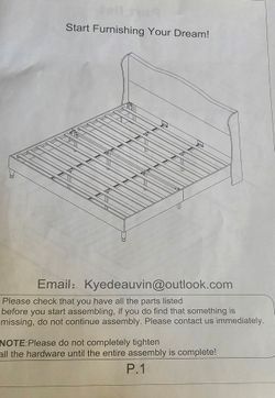 King Size bed frame and 2 side  tables ( New )