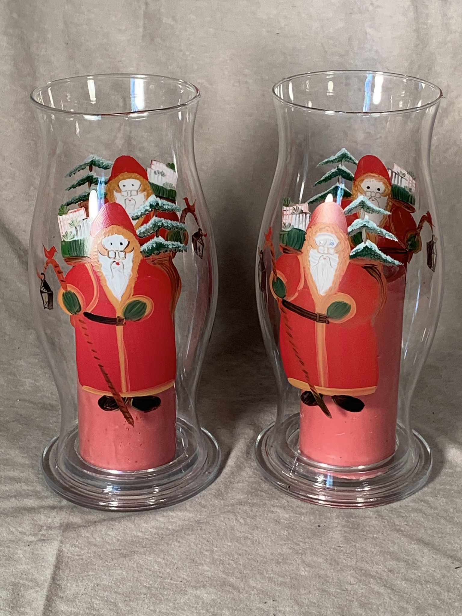 Christmas Hurricane Candle Holders