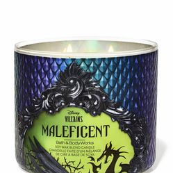 Exclusive!©️Disney Villains BATH & BODY WORKS💚🪄🏰🐉 MALEFICENT 🐉🏰🪄💚3-wick Candle
