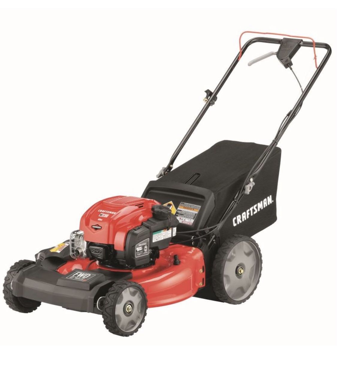 The CRAFTSMAN® M230 21-in self-propelled, variable-speed front wheel drive mower
