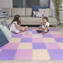 MioTetto Soft Non-Toxic Foam Baby Play Mat | Toddler Playmat | Colorful Jigsaw Puzzle Play Mat | 36 Squares Foam Floor Mats for Kids & Babies | EVA Fo
