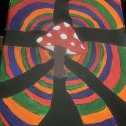 Trippy Mushroom Painting 
