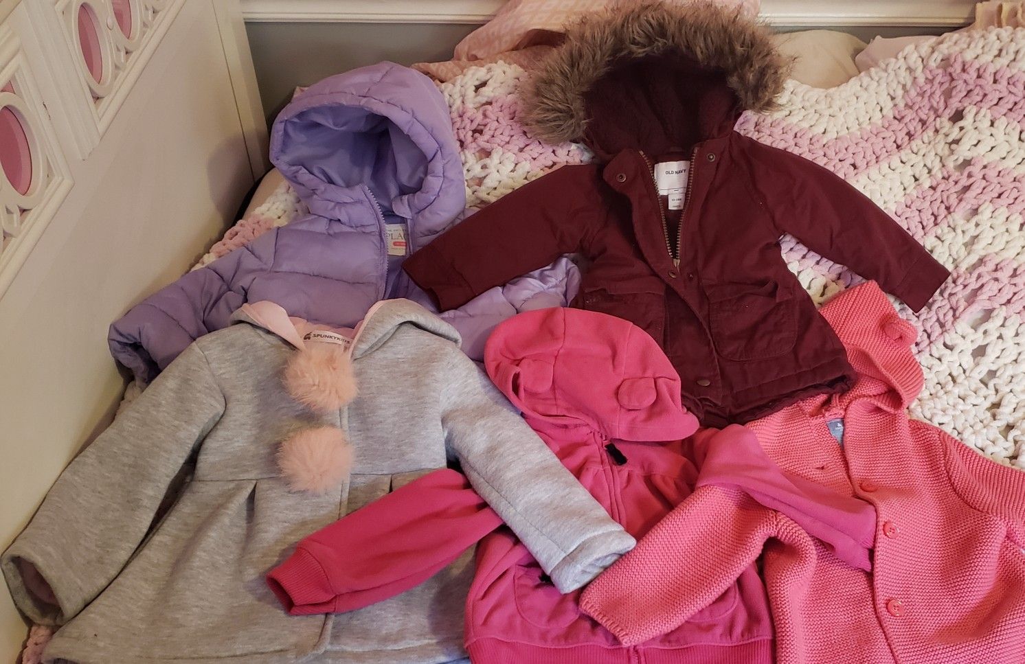 Baby girl clothes, coats, boots... size 12-18 months