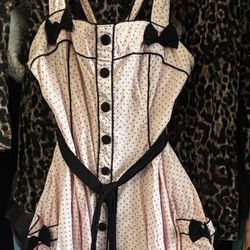 Hell Bunny Baby Pink And Black Vintage Dress