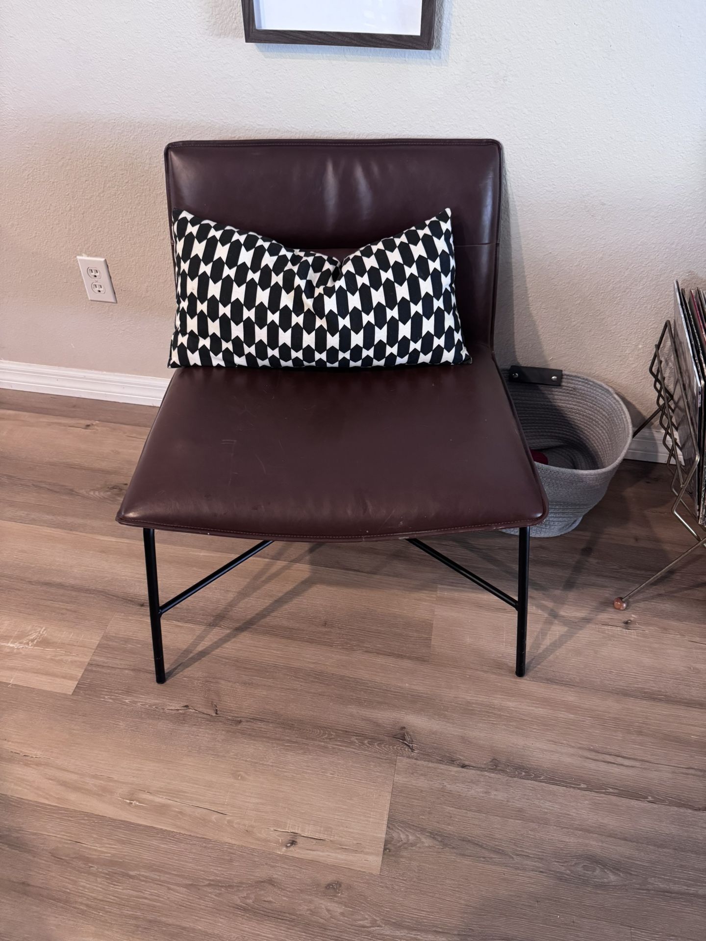 Brown Leather Accent Chair
