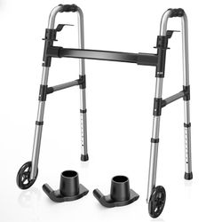 🚨 MUST GO TODAY! Folding Walker w/ Wheels & Skis – Heavy Duty 350LB – $40 🚨 