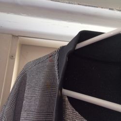 Black, Grey,White Plaid Jacket 
