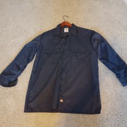Mens Large Dickies Large Button Down Shirt Skate Work