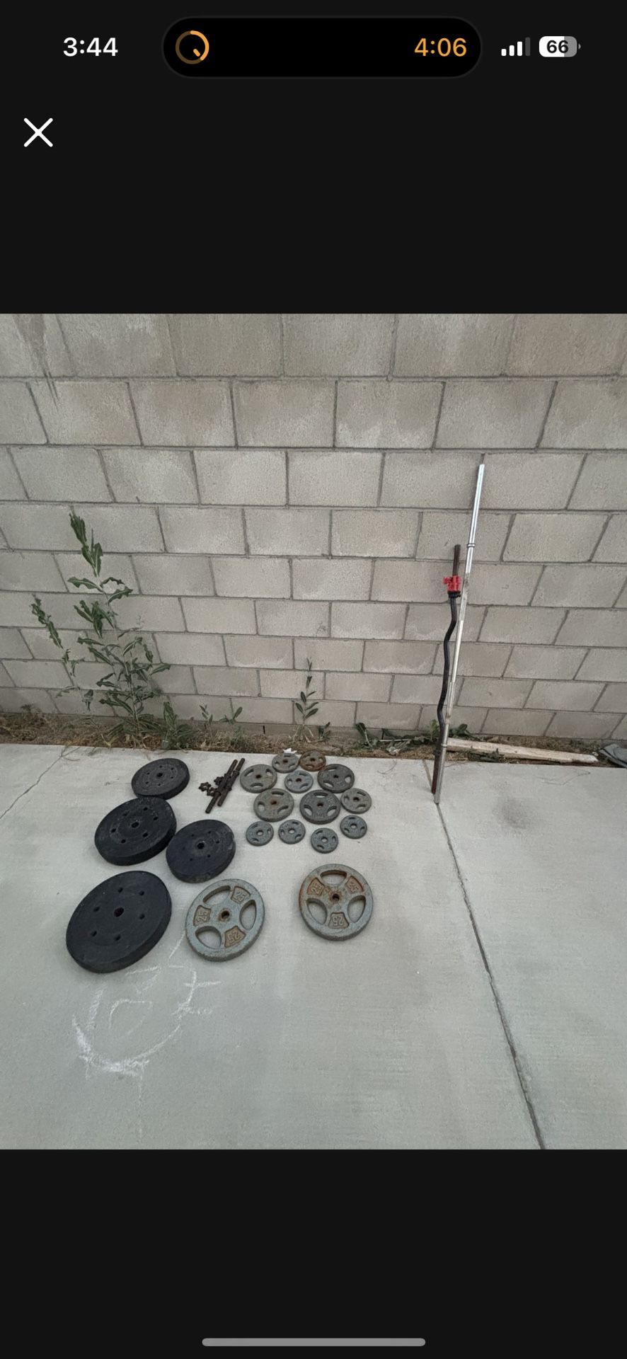 200 Pound Weights And Bars Gym