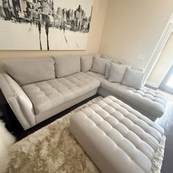 2 Piece With Right Chaise Gray Sectional Soda 