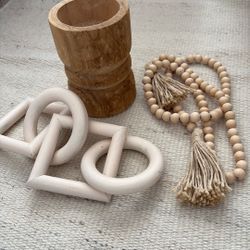 Goldfield Natural Wood Candle Holder And Decor