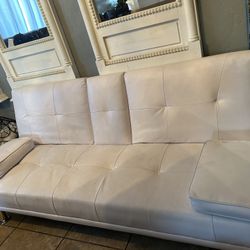 White Leather Sofa 