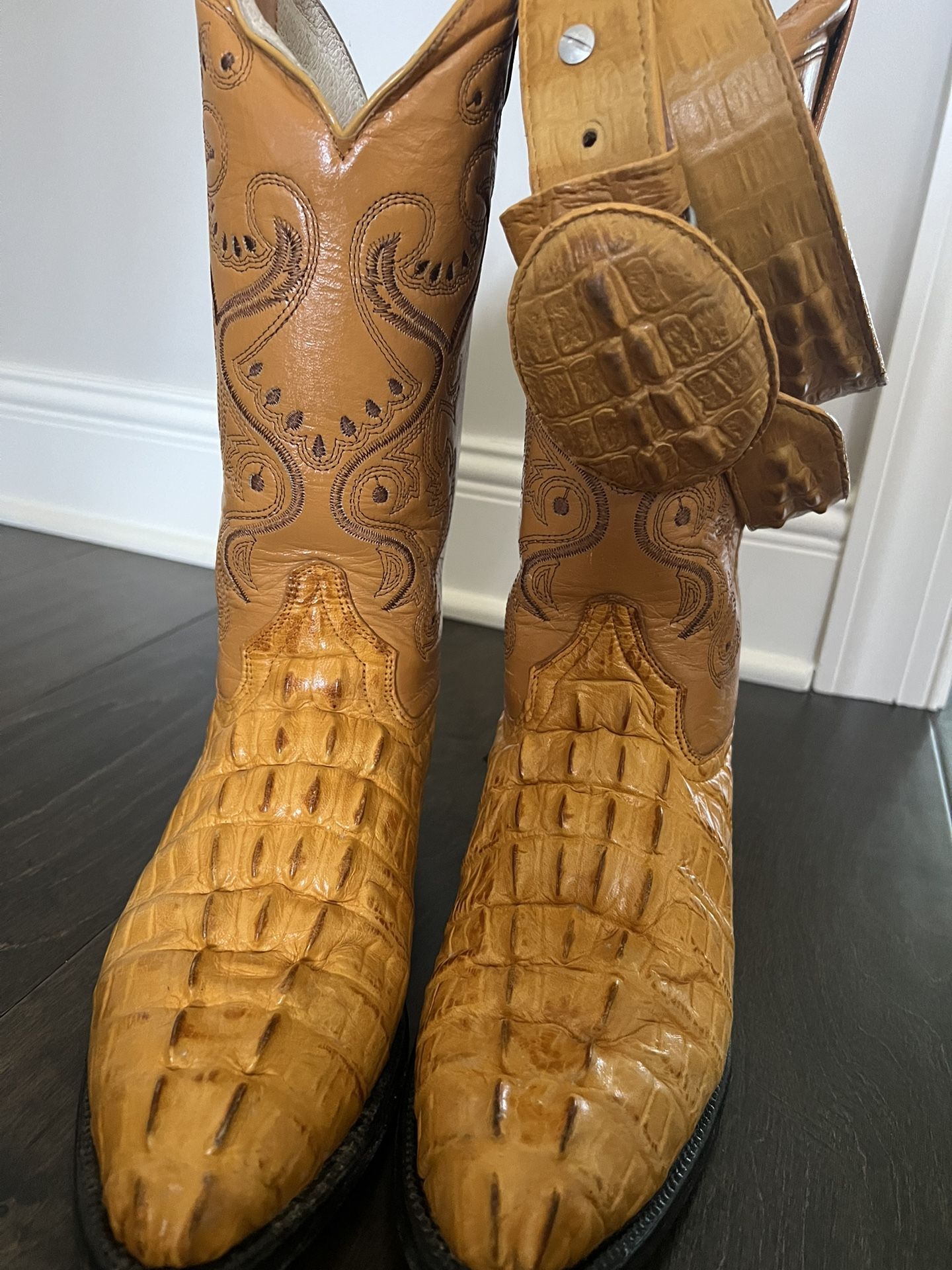 Mustard Western Cowboy Boots Men s shoes