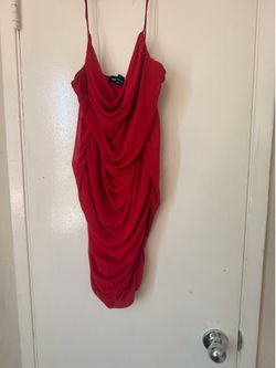 Red Ruched Mini Dress