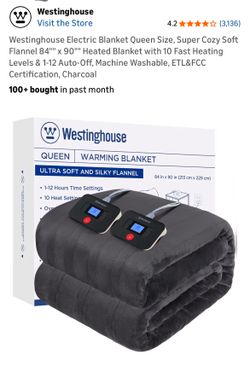 QUEEN WARMING BLANKET CHARCOAL COLOR WESTING HOUSE  COBIJA ELÉCTRICA QUEEN NUEVA COLOR CARBON from $99 asking $50