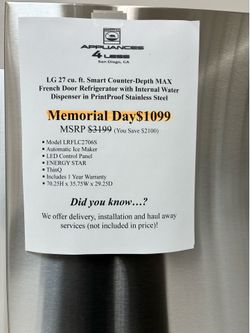 THIS WEEK ONLY Stainless Steel French Door Refrigerator